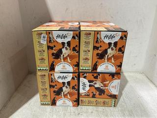 Lot 1197  
            Chesterfield SR45 - Parcel Delivery Only 

                
4 X 32 X 150G PACKS HILIFE LOVING LIFE COMPLETE WET DOG FOOD CHICKEN SELECTION VA...