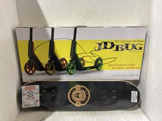 Lot 1269  
            Chesterfield SR45 - Parcel Delivery Only 

                
JDBUG PRO COMMUTE 185 SERIES SCOOTER TO INCLUDE MADD GEAR AUSTRALIA SKATEBOARD (L...