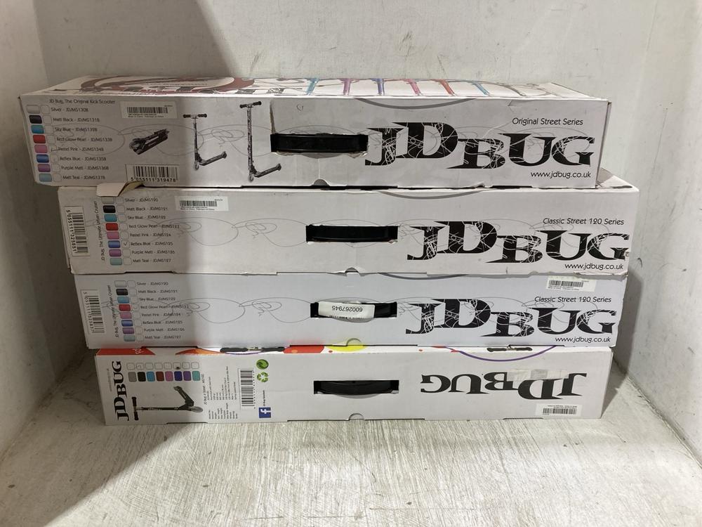 Lot 1271  
            Chesterfield SR45 - Parcel Delivery Only 
                
4 X JDBUG CLASSIC STREET 120 SERIES SCOOTERS (LOCATION: C10)