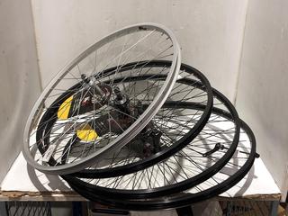 Lot 1327  
            Chesterfield SR45 - Parcel Delivery Only 

                
4 X ASSORTED BIKE WHEELS TO INCLUDE KX 60108BK BIKE WHEEL (LOCATION: B3)