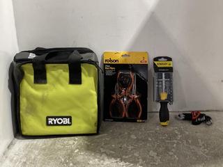 Lot 1358  
            Chesterfield SR45 - Parcel Delivery Only 

                
4 X ASSORTED TOOLS TO INCLUDE ROLSEN 3-PIECE MINI PLYERS (LOCATION: B5)
