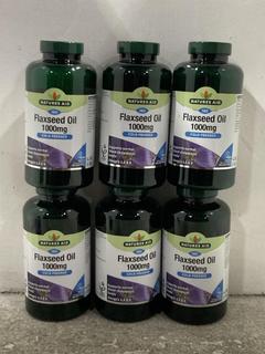 Lot 1488  
            Chesterfield SR45 - Parcel Delivery Only 

                
6 X NATURES AID FLAXSEED OIL 1000MG 180 SOFT GELS BBE 01/2027 TOTAL ORIGINAL RRP ...