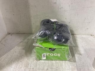 Lot 546  
            Chesterfield SR45 - Parcel Delivery Only 

                
BLUE CROCS UK SIZE J 4 + CROCS ORANGE SIZE 5 (LOCATION: E5)