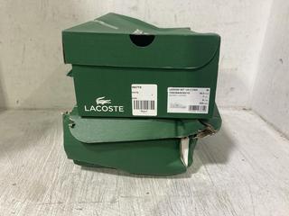 Lot 550  
            Chesterfield SR45 - Parcel Delivery Only 

                
2 X LACOSTE LEROND SET 125 2 CM WHITE LEATHER UK SIZE 7 (LOCATION: E5)