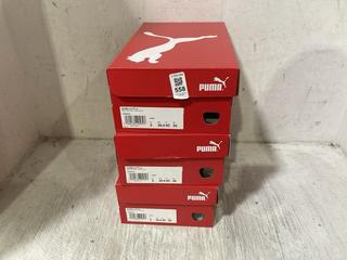 Lot 558  
            Chesterfield SR45 - Parcel Delivery Only 

                
3 X PUMA ULTRA 4.4 TT JR UK SIZE 3 TRAINERS DIAMOND SILVER/NEON CITRUS (LOCATION:...