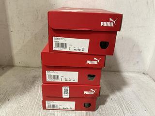 Lot 559  
            Chesterfield SR45 - Parcel Delivery Only 

                
3 X PUMA ULTRA 4.4 TT JR UK SIZE 3 TRAINERS DIAMOND SILVER/NEON CITRUS (LOCATION:...
