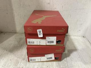 Lot 591  
            Chesterfield SR45 - Parcel Delivery Only 

                
2 X PUMA SCEND FLEX UK SIZE 5 BLACK/PINK (LOCATION: E5)