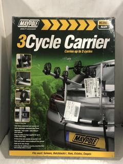 Lot 603  
            Chesterfield SR45 - Parcel Delivery Only 

                
MAYPOLE 3 CYCE CARRIER CARRIES UPTO 3 CYCLES (LOCATION: E6)