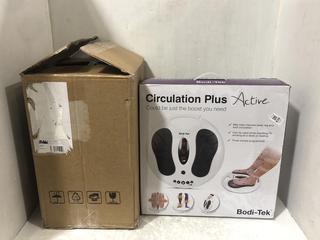 Lot 630  
            Chesterfield SR45 - Parcel Delivery Only 

                
BODI-TEK CIRCULATION PLUS ACTIVE LOWER LEG & FOOT MASSAGER TO INCLUDE RIO THE BEA...