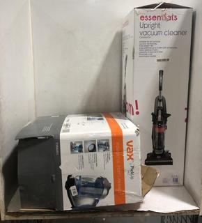 Lot 662  
            Chesterfield SR45 - Parcel Delivery Only 

                
ESSENTIALS UPRIGHT VACUUM CLEANER AND VAX PICK UP PET HOOVER CVRA013 (LOCATION: E8)
