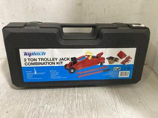 Lot 686  
            Chesterfield SR45 - Parcel Delivery Only 

                
TOPTECH 2 TON TROLLEY JACK COMBINATION KIT (LOCATION: E9)