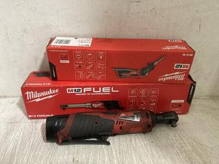 Lot 691  
            Chesterfield SR45 - Parcel Delivery Only 

                
3 X ASSORTED VEHICLE MAINTENANCE TOOL TO INCLUDE MILWAUKEE M12 FUEL FHIR38LR 3/8"...