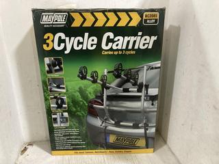 Lot 700  
            Chesterfield SR45 - Parcel Delivery Only 

                
MAYPOLE 3 CYCE CARRIER CARRIES UPTO 3 CYCLES (LOCATION: E9)