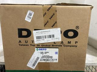 Lot 702  
            Chesterfield SR45 - Parcel Delivery Only 

                
DEPO AUTOLAMPS OFF-SIDE HEADLAMP JAZZ (LOCATION: E9)