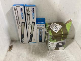 Lot 707  
            Chesterfield SR45 - Parcel Delivery Only 

                
4 X ASSORTED VEHICLE ITEMS TO INCLUDE TOPTECH SLIM RECHARGEABLE HAND HELD COB INS...