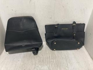 Lot 800  
            Chesterfield SR45 - Parcel Delivery Only 

                
2 X ASSORTED BLACK BAGS TO INCLUDE BLACK MICHAEL KORS JET SET EAST WEST LEATHER B...