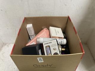 Lot 826  
            Chesterfield SR45 - Parcel Delivery Only 

                
A BOX OF ASSORTED BEAUTY ITEMS TO INCLUDE THE ORDINARY BUFFET MULTI-TECHNOLOGY PE...