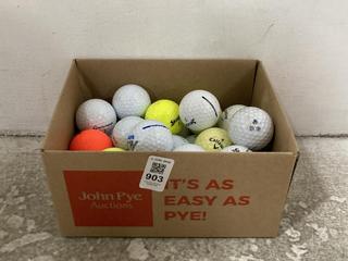 Lot 903  
            Chesterfield SR45 - Parcel Delivery Only 

                
A BOX OF ASSORTED GOLF BALLS TO INCLUDE SRIXON AD333 GOLF BALL (LOCATION: D7)