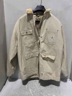 Lot 925  
            Chesterfield SR45 - Parcel Delivery Only 

                
ARKET UK SIZE 10 QUILTED CHORE JACKET WITH A CHORDUROY COLLAR (LOCATION: D8)