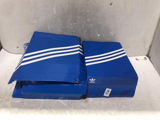 Lot 927  
            Chesterfield SR45 - Parcel Delivery Only 

                
2 X ASSORTED ADIDAS FOOTWEAR TO INCLUDE ADIDAS GAZELLE CORE BLACK UK SIZE 11 TRAI...