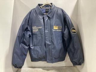 Lot 948  
            Chesterfield SR45 - Parcel Delivery Only 

                
BOOHOOMAN MEDIUM OVERSIZED FIT BEIGE APPLIQUE COLLARED BOMBER MEDIUM JACKET (LOCA...