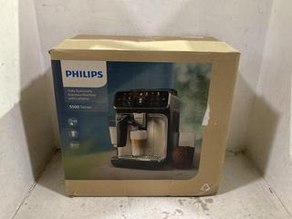 Lot 1000  
            Chesterfield SR44 - Parcel Delivery Only 

                
PHILIPS FULLY AUTOMATIC ESPRESSO MACHINE WITH LATTE GO 5500 SERIES (LOCATION: C6)