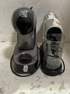Lot 1038  
            Chesterfield SR44 - Parcel Delivery Only 

                
DELONGHI NESCAFE DOLCE GUSTO COFFEE MACHINE IN BLACK TO INCLUDE NESPRESSO AUTOMAT...