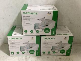 Lot 1069  
            Chesterfield SR44 - Parcel Delivery Only 

                
3 X MEDISANA NEBULISER FOR TARGETED TREATMENT OF DISEASES OF THE UPPER AND LOWER ...