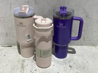 Lot 1097  
            Chesterfield SR44 - Parcel Delivery Only 

                
3 X STANLEY FLASKS/MUGS TO INCLUDE STANLEY QUENCHER H2.0 IN BLUSH (LOCATION: B1)