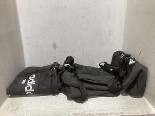 Lot 1206  
            Chesterfield SR44 - Parcel Delivery Only 

                
3 X ASSORTED ADIDAS BAGS TO INCLUDE ADIDAS LINEAR DUFFEL IN BLACK (LOCATION: B3)