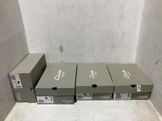 Lot 1222  
            Chesterfield SR44 - Parcel Delivery Only 

                
4 X ASSORTED KIDS SHOES TO INCLUDE CLARKS EVYN BOOTS IN TAN SIZE UK 13.5 (LOCATIO...