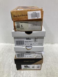 Lot 1252  
            Chesterfield SR44 - Parcel Delivery Only 

                
4 X ASSORTED KIDS SHOES TO INCLUDE CLARKS ROAMER GROW SHOES IN PINK CANVAS SIZE U...
