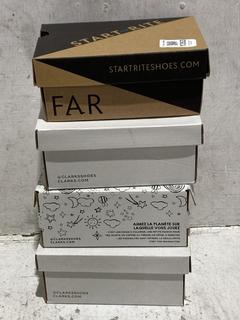 Lot 1353  
            Chesterfield SR44 - Parcel Delivery Only 

                
4 X ASSORTED KIDS SHOES TO INCLUDE LITTLE SMILE SHOES WHITE LEATHER SIZE 2 (LOCAT...