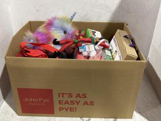 Lot 1361  
            Chesterfield SR44 - Parcel Delivery Only 

                
BOX OF ASSORTED KIDS TOYS TO INCLUDE ELF ON THE SHELF 17 PIECE SET (LOCATION: B6)
