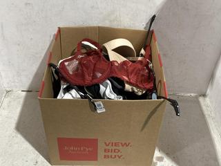 Lot 1363  
            Chesterfield SR44 - Parcel Delivery Only 

                
BOX OF ASSORTED UNDERWEAR TO INCLUDE DARK RED BRA SIZE 30 E (LOCATION: B6)