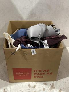 Lot 1371  
            Chesterfield SR44 - Parcel Delivery Only 

                
BOX OF ASSORTED UNDERWEAR TO INCLUDE PURPLE SUSPENDERS S (LOCATION: B6)