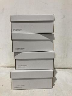 Lot 1375  
            Chesterfield SR44 - Parcel Delivery Only 

                
4 X ASSORTED KIDS SHOES TO INCLUDE CLARKS STEGGY 2SHOES IN KHAKI SIZE UK 4 (LOCAT...