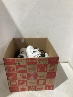 Lot 1389  
            Chesterfield SR44 - Parcel Delivery Only 

                
6 X ASSORTED KIDS SHOES TO INCLUDE WHITE VELCRO TRAINERS SIZE 1F (LOCATION: B7)