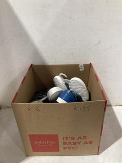 Lot 1392  
            Chesterfield SR44 - Parcel Delivery Only 

                
6 X ASSORTED KIDS SHOES TO INCLUDE BLUE FLORAL SHOES SIZE 2.5 UK (LOCATION: B7)