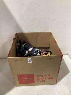 Lot 1397  
            Chesterfield SR44 - Parcel Delivery Only 

                
10 X ASSORTED KIDS TRAINERS TO INCLUDE CLARKS TIGER SHOES SIZE 2 KIDS (LOCATION: B7)