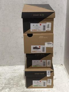 Lot 1411  
            Chesterfield SR44 - Parcel Delivery Only 

                
4 X ASSORTED KIDS SHOES TO INCLUDE START RITE EXPLORE SHOES IN WHITE SIZE UK 1 (L...