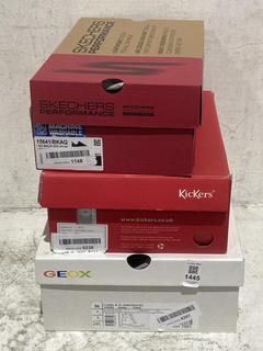Lot 1445  
            Chesterfield SR44 - Parcel Delivery Only 

                
3 X ASSORTED TRAINERS TO INCLUDE SKECHERS PERFORMANCE SHOES IN BLACK SIZE 2 UK (L...