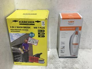 Lot 1450  
            Chesterfield SR44 - Parcel Delivery Only 

                
VAX GATOR HANDHELD VACUUM TO INCLUDE KARCHER 3 IN 1 WASH BRUSH (LOCATION: B8)