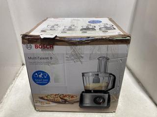 Lot 1497  
            Chesterfield SR44 - Parcel Delivery Only 

                
BOSCH MULTI-TALENT 8 FOOD PROCESSOR IN BRUSHED STAINLESS STEEL - ORIGINAL RRP £14...