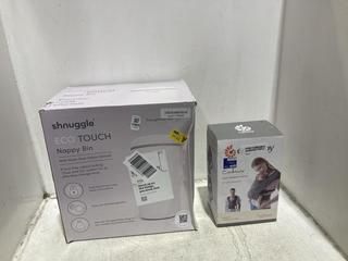Lot 1565  
            Chesterfield SR44 - Parcel Delivery Only 

                
ERGOBABY EMBRACE COZY NEWBORN CARRIER TO INCLUDE SHNUGGLE ECO TOUCH NAPPY BIN (LO...