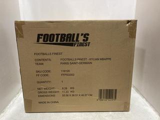 Lot 1573  
            Chesterfield SR44 - Parcel Delivery Only 

                
FOOTBALLS FINEST- KYLIAN MBAPPE PARIS SAINT GERMAIN RESIN STATUE (LOCATION: A4)
