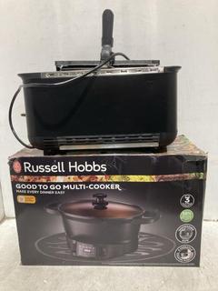 Lot 1583  
            Chesterfield SR44 - Parcel Delivery Only 

                
RUSSELL HOBBS 8 SETTING GOOD-TO-GO MULTI-COOKER TO INCLUDE NINJA 3-IN-1 TOASTER (...