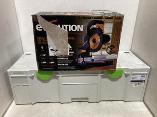 Lot 1598  
            Chesterfield SR44 - Parcel Delivery Only 

                
EVOLUTION E210 CMS CUTTING MITRE TO INCLUDE FESTOOL TOOL BOX (LOCATION: A5)