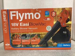 Lot 1624  
            Chesterfield SR44 - Parcel Delivery Only 

                
FLYMO 18V EASIVAC BATTERY BLOWER (LOCATION: A6)