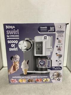 Lot 1630  
            Chesterfield SR44 - Parcel Delivery Only 

                
NINJA SWIRL 13-IN-1 SOFT SERVE ICE CREAM MAKER BY CREAMI - ORIGINAL RRP £299 (LOC...